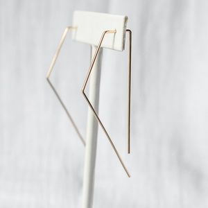 14k gold filled structured geometric hoop earrings